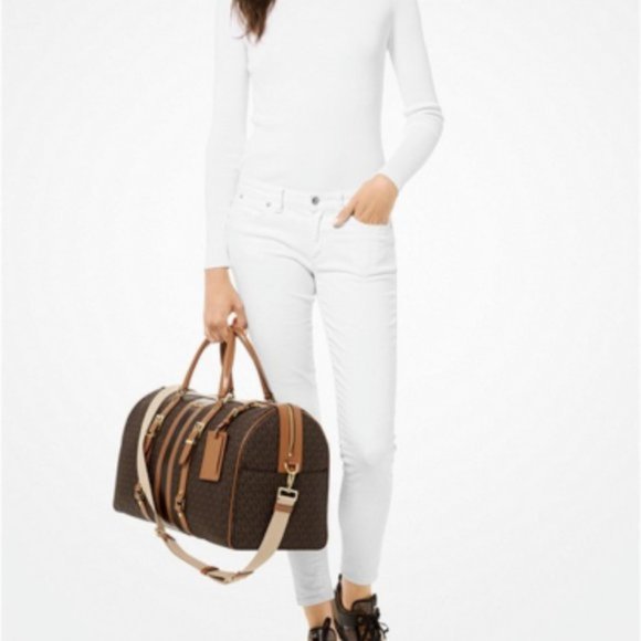Michael Kors Bedford Travel X-Large Weekender Duffle Bag Brown/Acorn NEW SEALED - Picture 3 of 10